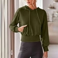 thumbnail image 5 of Mrat Lightweight Zip Sweatshirt Women Women Sweatshirt Pocket Long Sleeve Blouse Casual Hoodies Tops S-159 A-Green M, 5 of 8