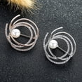 thumbnail image 4 of Hyasfey Women Brooch Pin Faux Pearl Rhinestone Elegant Sweater Shawl Scarves Clip Breast Pin Charm Dress Decoration Clothing Ornament Wedding Party Jewelry, 4 of 7