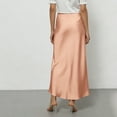 thumbnail image 4 of KDDYLITQ Women's Satin Skirts a Line Solid Color Maxi Skirt Flared Fishtail Casual Long Skirts Work Dressy Skirt Orange M, 4 of 4