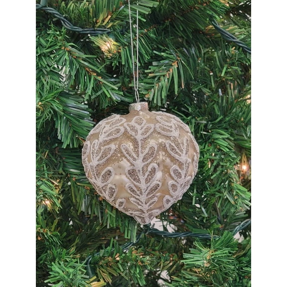 White Heart-Shaped Glass Christmas Ornament F07M7-31-LH76-23104