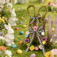thumbnail image 4 of Easter Wreath With Bunny And Eggs, 20 Inch Purple Spring Door Wreath With Hemp Rope Bow, Artificial Hanging Decor For Front Door Indoor Outdoor Home Easter Decorations, 4 of 6