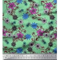 thumbnail image 1 of Soimoi Polyester Crepe Fabric Leaves & Floral Artistic Decor Fabric Printed Yard 52 Inch Wide, 1 of 5