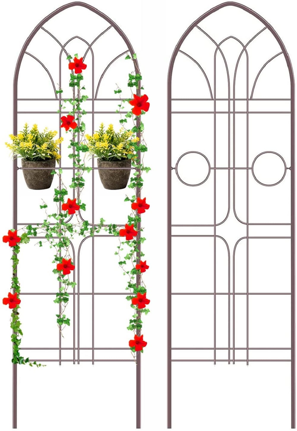 Garden Trellis for Climbing Outdoor Plants Potted Plants Flowers 2 Wood Panels 