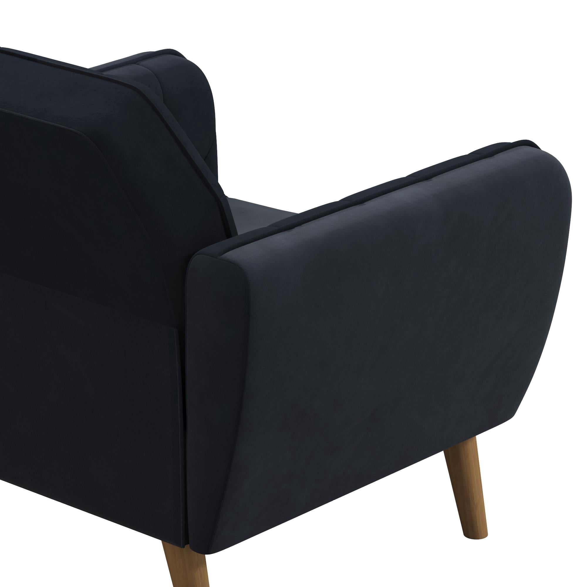 Novogratz Teresa Memory Foam Accent Chair, Living Room Furniture, Blue Velvet