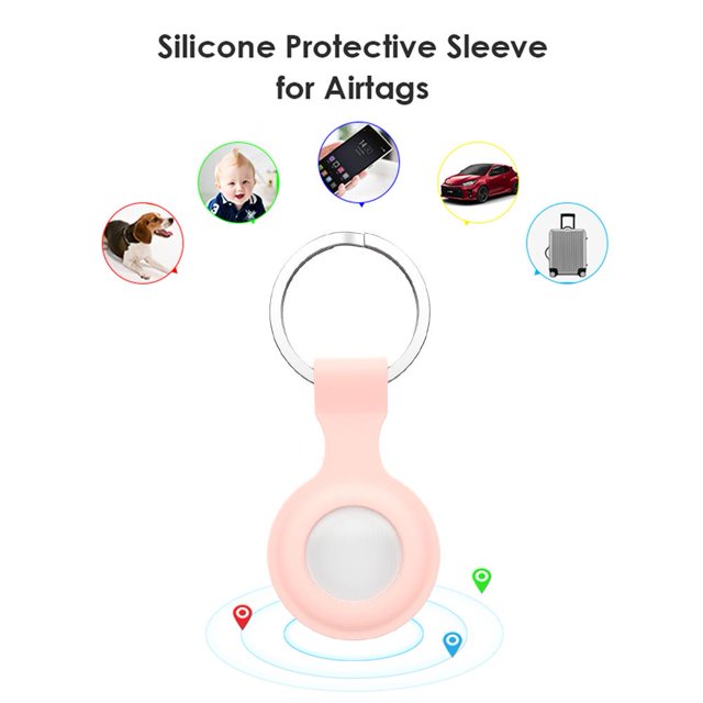 Funda de silicona para llavero para Apple Airtags Locator Tracker (rosa)