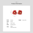 thumbnail image 4 of Santuzza Peony Earrings 925 Sterling Silver White Cubic Zirconia Enamel Red Flower Stud Earrings for Women, 4 of 5