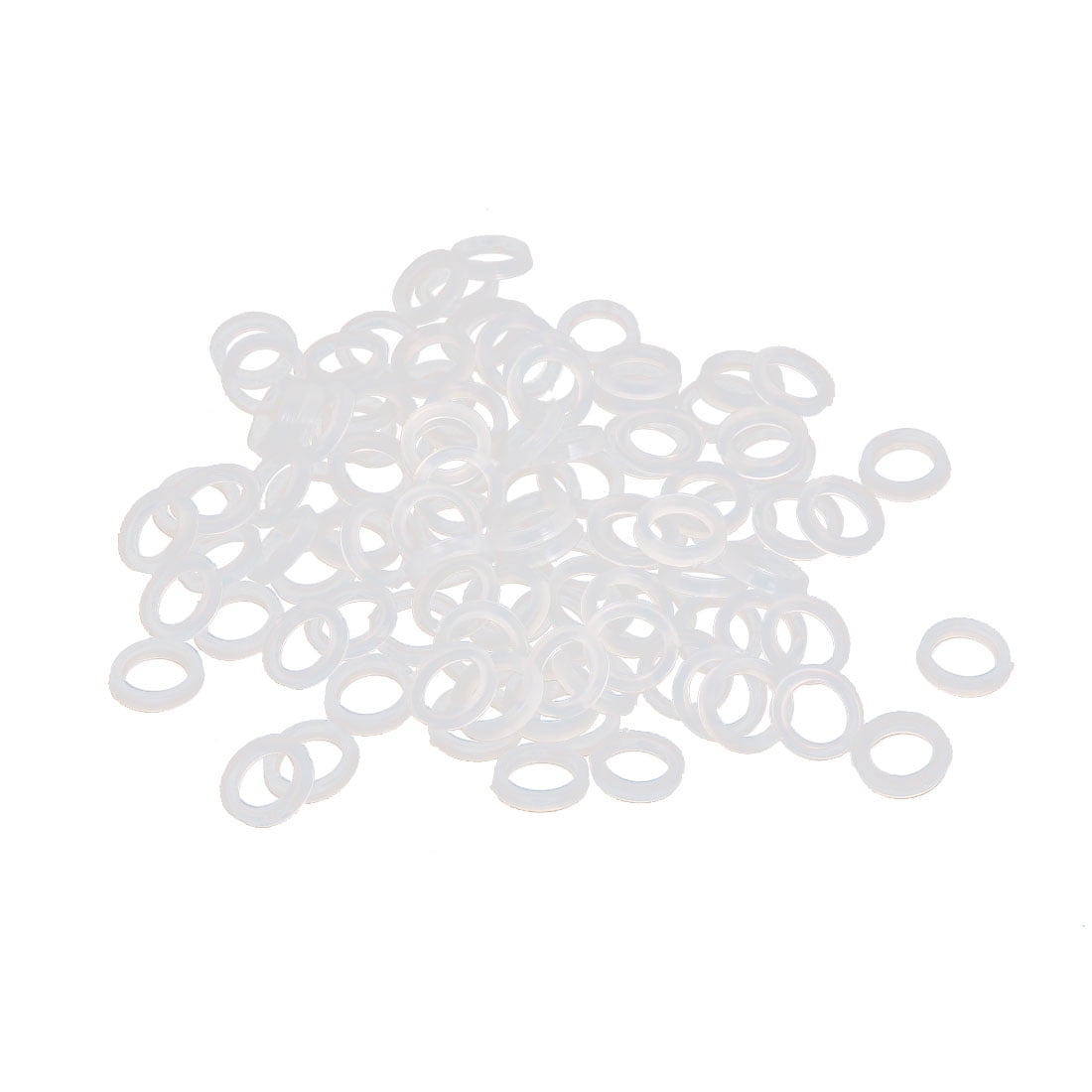 50pcs Round Insulation Nylon Flat Spacer Washer Gasket Ring 4 x 8 x 1mm Black