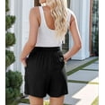 thumbnail image 5 of Women'S Solid Color Lace Trim Drawstring Shorts Black L, 5 of 6