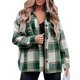 thumbnail image 1 of Chaqueta a cuadros de mujer de manga larga cálida que mantiene cómoda suave transpirable chaqueta femenina de moda, 1 of 5