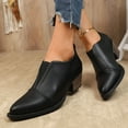 thumbnail image 5 of Mostsola Ankle Boots for Women Slip on Dress Chelsea Boots Closed Toe Stacked Heel Booties, 5 of 8