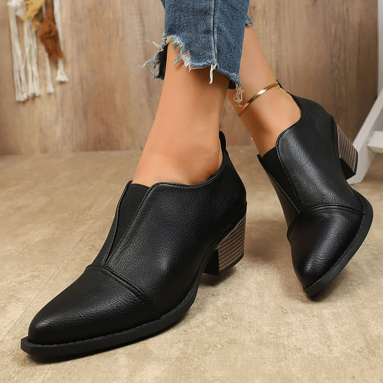 Oyedens Womens Dress Oxfords Slip on Ankle Booties Fashion Leather Pointed Toe Stacked Mid Heel Office Work Short Dressy Boots Winter Fall Shoes for Oyedens Womens Dress Oxfords Slip on Ankle Booties Fashion Leather Pointed Toe Stacked Mid Heel Office Work Short Dressy Boots Winter Fall Shoes for