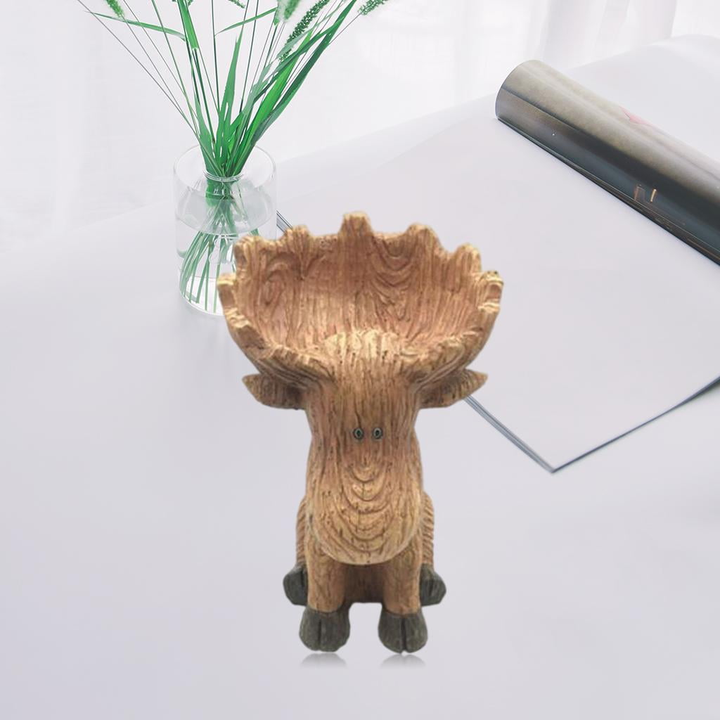 Axioma Deer Fairy Garden Statue Bird Feeder Bath for Outdoor Home Crafts Resin Yard Decor Garden Animal Sculpture Memorial Figurine