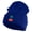 Royal, variant on Double Cherries Fruit Iron on Patched 12 Inch Long Knitted Beanie - Birch OSFM