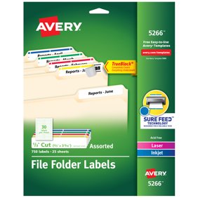 Avery Removable File Folder Labels 2 3 X 3 7 16 750 Labels 8066
