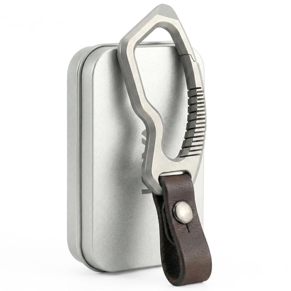 Mosquetón KOVA de titanio para llavero, 6,5 cm, abrebotellas