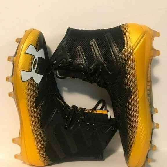 NEW Mens Under Armour Highlight MC Football Cleats Black/Yellow Sz 9 M