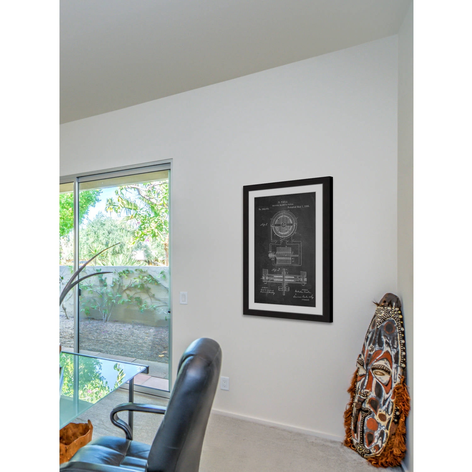 "Tesla Motor 1888 Chalk" Framed Painting Print