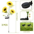 thumbnail image 2 of Keyohome 2 Packs Solar Garden Lights LED Outdoor Waterproof Decorative Sunflower Ornaments Stake Lights for Pathway Landscape Lamp Patio Fence Yard Lighting Outdoor Decor, 2 of 8