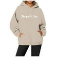 thumbnail image 3 of Womens Hoodie Oversized Sweatshirt Casual Wear Zip Up Women Outfit Women's Fashion Print Cute Pullover With Pocket Comfortable Soft For Daily In Fall Winter, 3 of 5