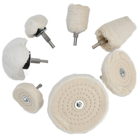 

7Pcs Polishing Wheel Kit Cotton Flannel Buffing Drill with 1/4in Shank for Metal Glass Grinding