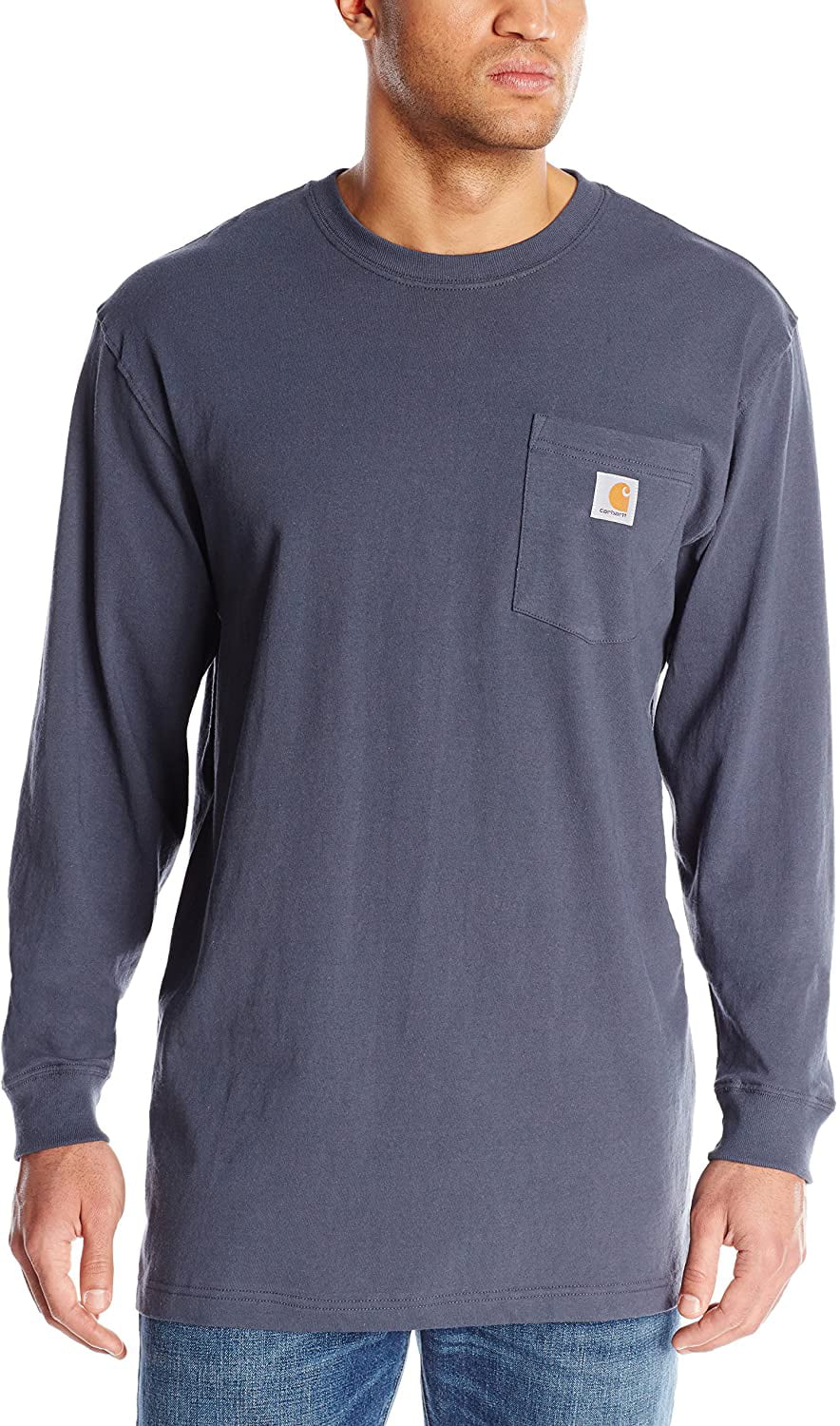 Carhartt Men's Big & Tall Workwear Pocket LS T Shirt,Bluestone,XXX ...