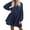 A Long sleeve Navy Blue, variant on Women’s Red Cute Shift Tunic Dress Short Bell Sleeve V Neck Causal Swing Red Ruffle Mini Dress with Pockets S
