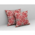 thumbnail image 2 of Earth and Heaven Indoor/Outdoor Fabric Pillow with Zip in Red Off White 18x18, 2 of 5