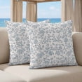 thumbnail image 5 of Pillow Covers 20x20 Set of 2, Farmhouse Flower Square Throw Pillow Covers for Couch/Sofa/Living Room, Botanical Vintage Light Blue Leaf Decorative Soft Pillowcases for Couch Throw Pillows, 5 of 9