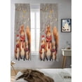thumbnail image 5 of Xmas, Curtains 72 Inch Length, Sheer Curtains for Bedroom Living Room Window Forest Squirrel Christmas Snowflake Grey Rod Pocket Voile Drapes Kitchen Curtains Small Half Window 52"x72" 2 Panels, 5 of 7