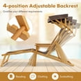 thumbnail image 6 of Spaco Birch Wood Chaise Lounge Chair, Foldable Beach Chair, Chair with Adjustable Canopy, Brown, 6 of 11