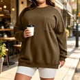thumbnail image 2 of Binmer Women’s Plus Size Crew Neck Long‑Sleeve Sweatshirt, Oversized Casual Solid Color Pullover Top with Front Pocket,Sizes L-5XL, 2 of 9