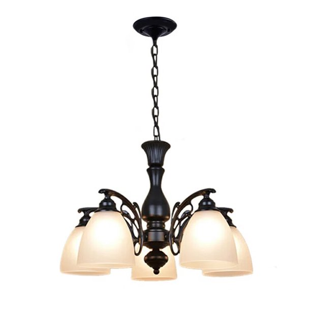 Litfad 5Light Chandelier 22"W Contemporary Ceiling Hanging Light