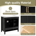 thumbnail image 6 of 36" Bathroom Vanity with Sink, Modern Bathroom Storage Cabinet with 4 Drawers and 2 Soft-Closing Doors, Freestanding Solid Wood Bathroom Vanities, Black, 6 of 9