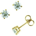thumbnail image 7 of JewelStop 14K Yellow Gold Round Diamond Stud Earrings J-K Color, I1-I2 Clarity, 7 of 7