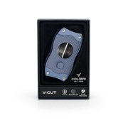 Colibri Premium Diamond V-Cut Cigar Cutter - Ergonomic Stainless Steel Spring-Loaded Blade, Ideal for up to 60+ Ring Gauge - Gift for Cigar Enthusiasts (Navy)