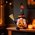 thumbnail image 6 of Halloween Gnome Plush Dressed in Pumpkin Outfit, Spooky Faceless Doll Ornament with Tall Witch Hat and Wand, Soft Fabric Swedish Tomte Elf Figurines for Table Tiered Tray Home Office Decor, B, 6 of 6