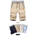 thumbnail image 2 of Men's Casual Cotton Linen Cropped Pants for Summer, 2 of 2