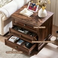 thumbnail image 4 of 3-Drawers Nightstand Chest Dresser for Bedroom Farmhouse Side Table for Living Room,Closet - Brown, 4 of 7