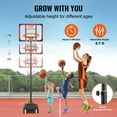 thumbnail image 4 of VEVOR Basketball Hoop, 5-7 ft Adjustable Height Portable Backboard System, 28 inch Basketball Hoop & Goal, 4 of 9