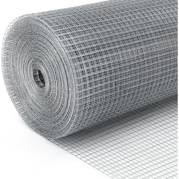 Land Guard Hardware Cloth 1/2 Inch 48inx200ft  19 Gauge Square chicken Wire Fence Mesh Roll Plant Supports Poultry Netting Cage Snake Fence(Sliver)