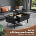 thumbnail image 6 of Lift Top Coffee Table ，Wooden Furniture with Hidden Compartment and Adjustable Storage-Black, 6 of 9