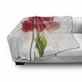 thumbnail image 3 of Floral Soft Flannel Fleece Throw Blanket, Watercolor Painting Bouquet of Tulip Flower Botanical Romantic Print, Cozy Plush for Indoor and Outdoor Use, 60" x 80", Pink Coral Green, by Ambesonne, 3 of 6