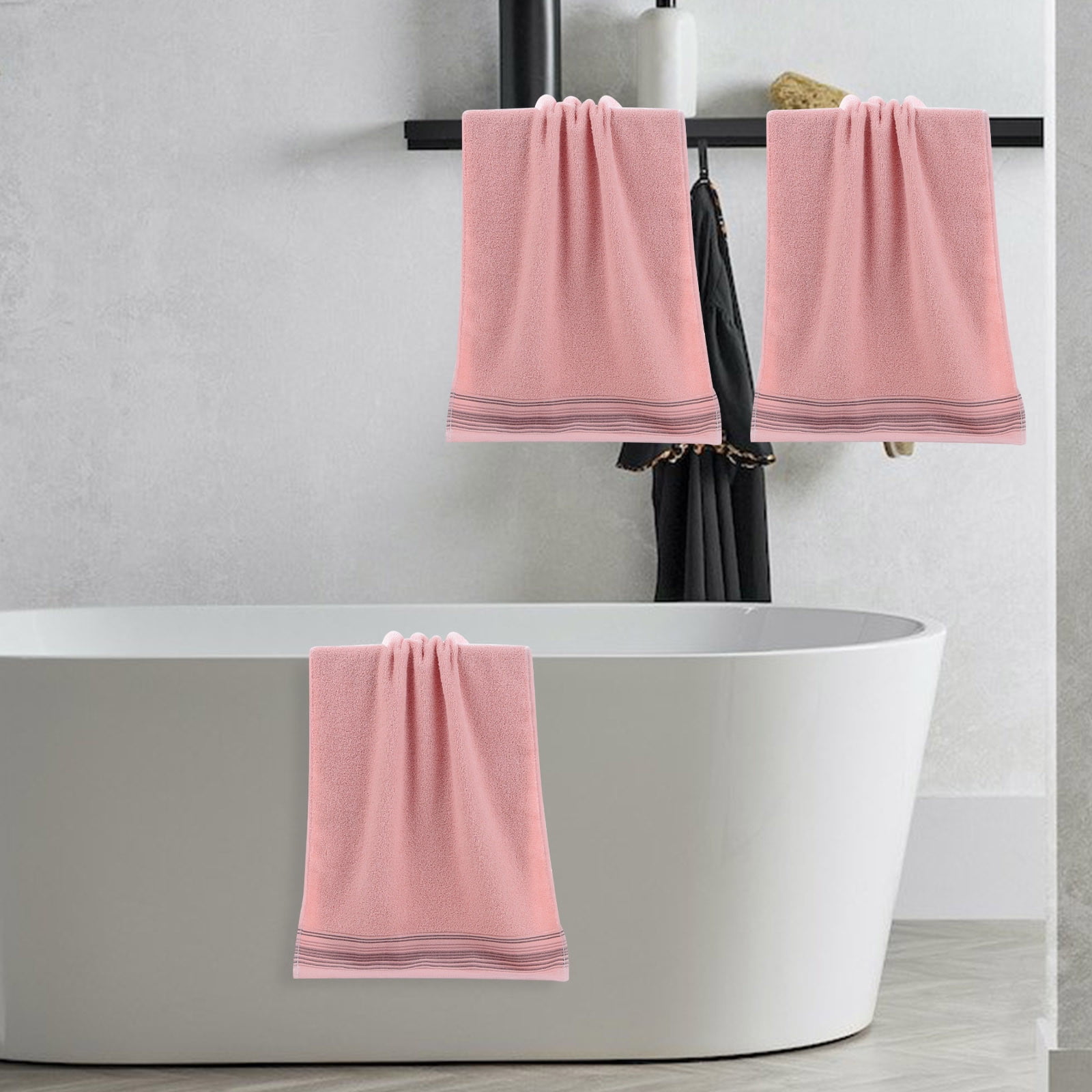 12-Pack Soft Polyester Embroidered Bath Hand Face Towels for Home Bathroom, Guest, Spa, Gym, Travel - Lightweight Quick-Drying Bulk Towel Set (12)