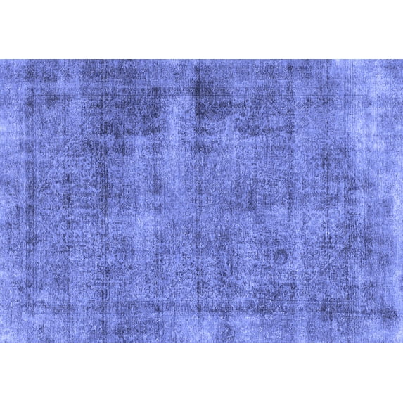 Ahgly Company Indoor Rectangle Abstract Blue Modern Area Rugs, 2' x 5'