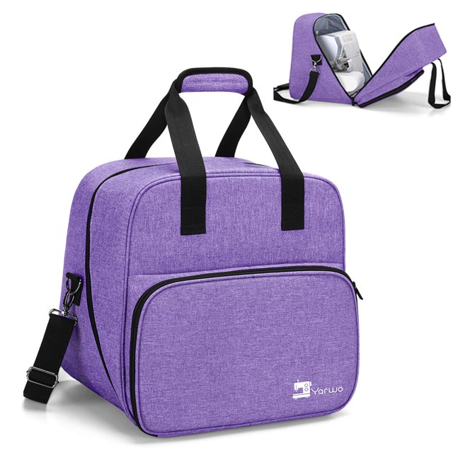 Bolsa para máquina Serger Yarwo, color morado con tabla de madera, 38 x 31 x 35 cm