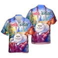 thumbnail image 3 of Watercolor Hello Winter Persian Chill Christmas Welcome Hawaiian Shirt Breathable Summer Unisex Merch Cat Lover Kitten Owner Gifts - 00016, 3 of 6