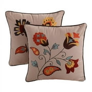 Global Trends Alta Decorative Pillow Set 100% Cotton Face and Back, 2 Pieces