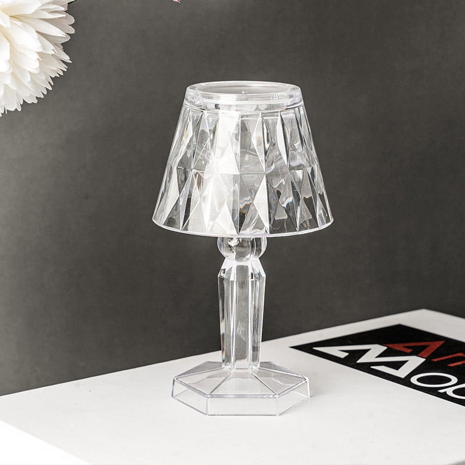 Clearance Under $5! Portable Crystal Table Lamp,Acrylic Cordless LED Desk Lamp with Touch Control, Rechargeable Lamp, Night Light, Bedside Lamp,Dining Room Lamp A