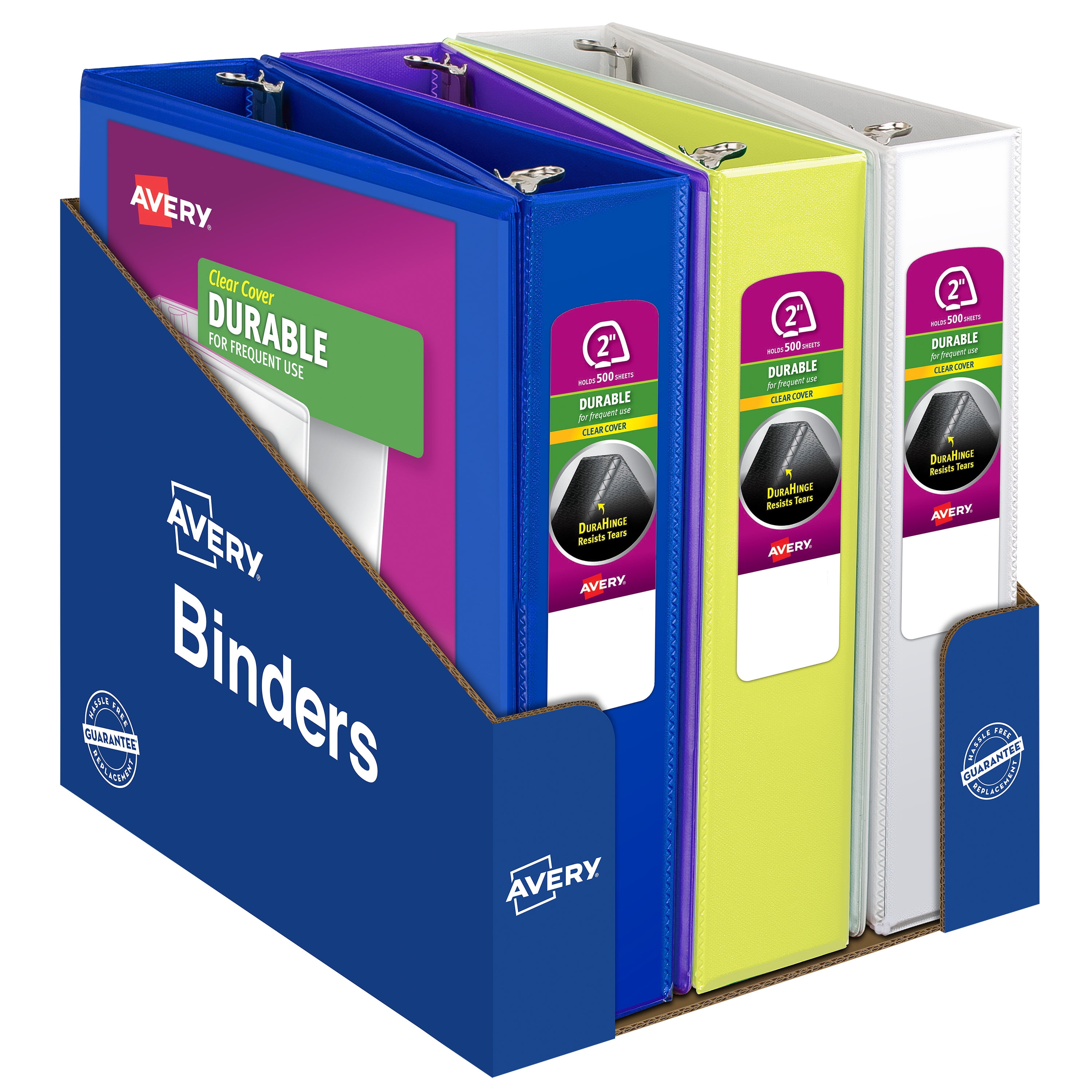 Avery Durable View Binder, 2' Slant Ring, Assorted (17038)