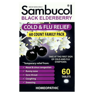 Sambucol Cold & Flu Relief Quick Dissolve Tablets - Black Elderberry - 60ct